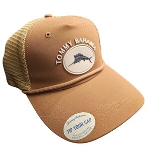 NEW! TOMMY BAHAMA Men's Adjustable Mesh Back Trucker Baseball Cap with Logo.
